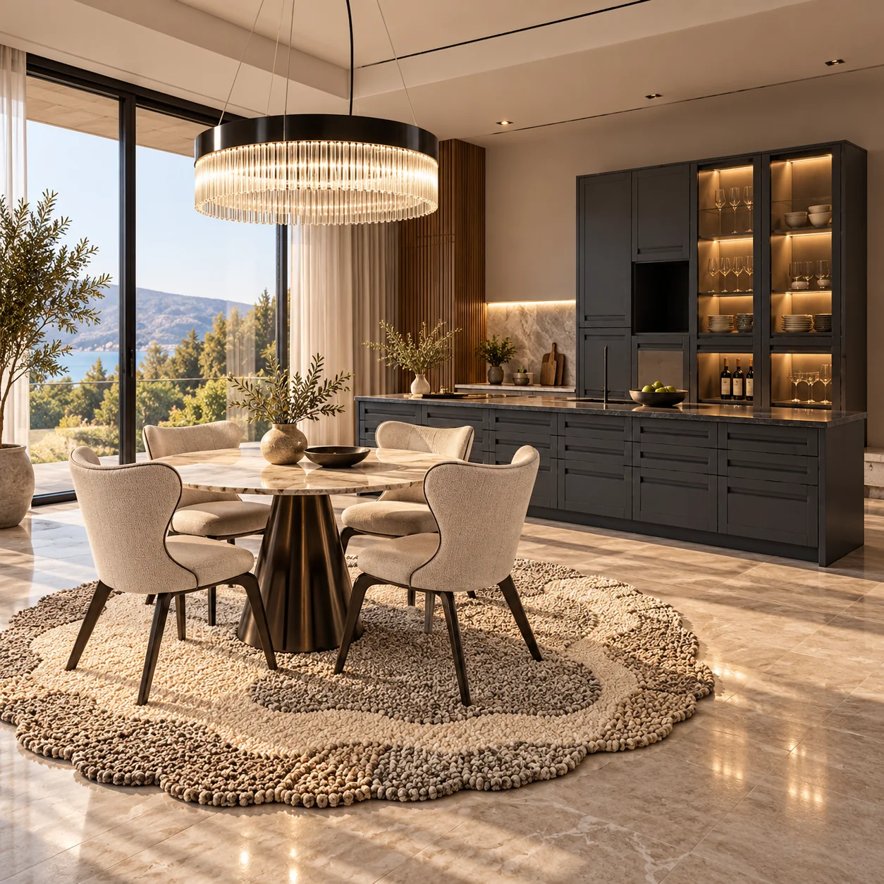 Modern Luxury Dining Room and Kitchen 3D Model Collection