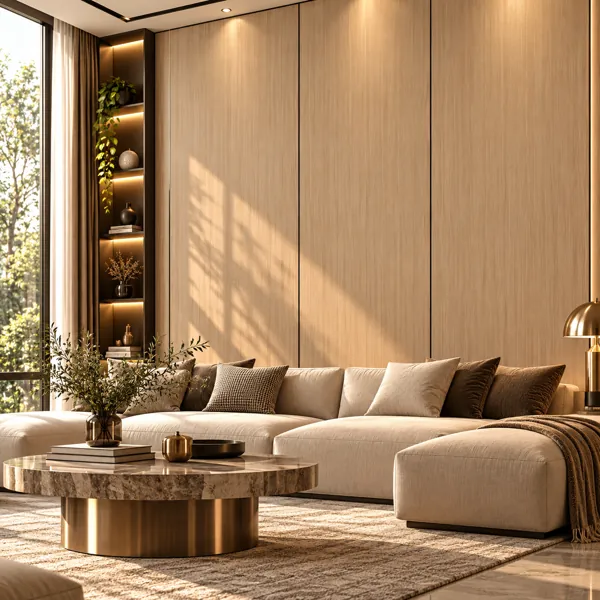 Warm Peach Beige Fine Straight Grain Wood Texture back