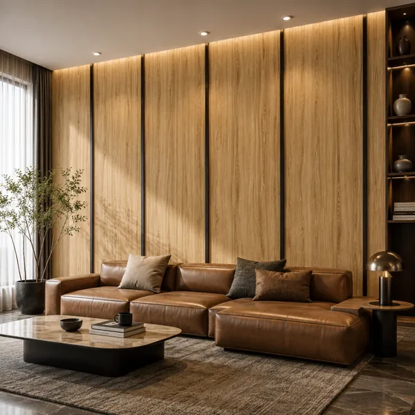 Warm Golden Linear Grain Wood Texture back