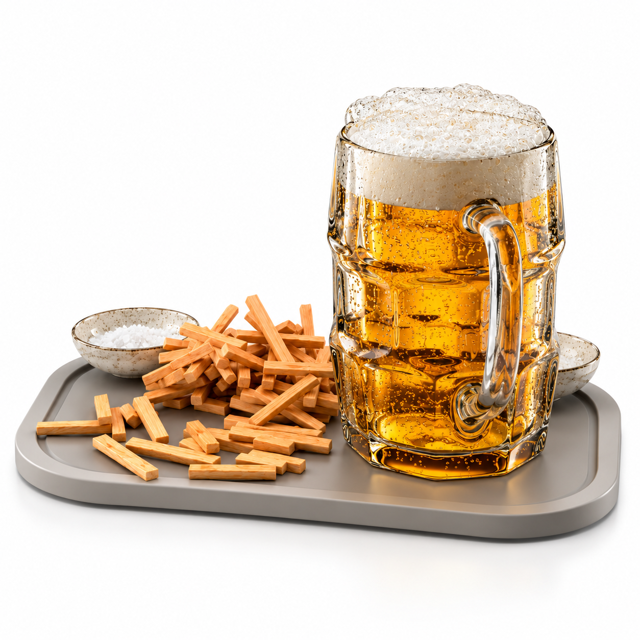 Foamy Beer Mug and Snack Tray 3D Model 3