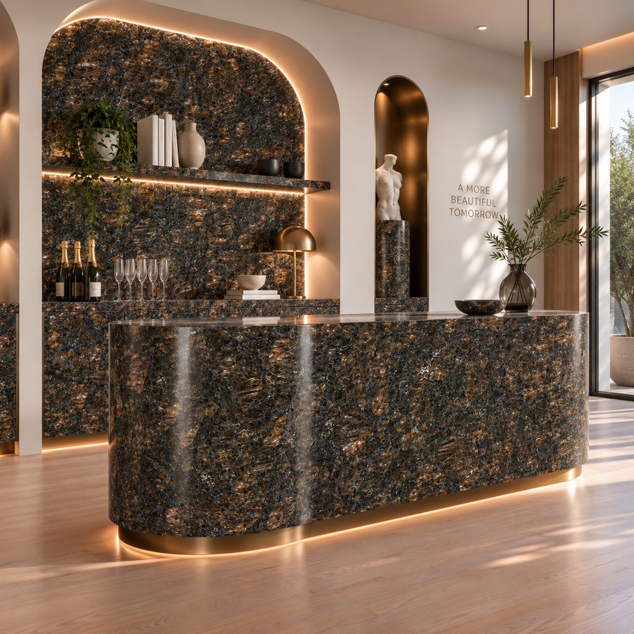 Black Copper Crystal Marble Texture 2