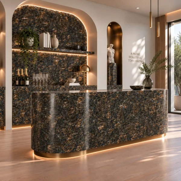 Black Copper Crystal Marble Texture back