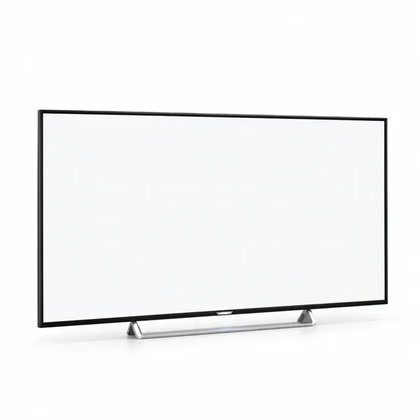 Black Slim Bezel TV with Silver Bridge Stand 3D Model