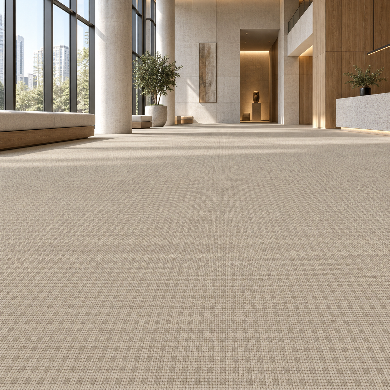 Warm Beige Dense Loop Weave Carpet Texture 2