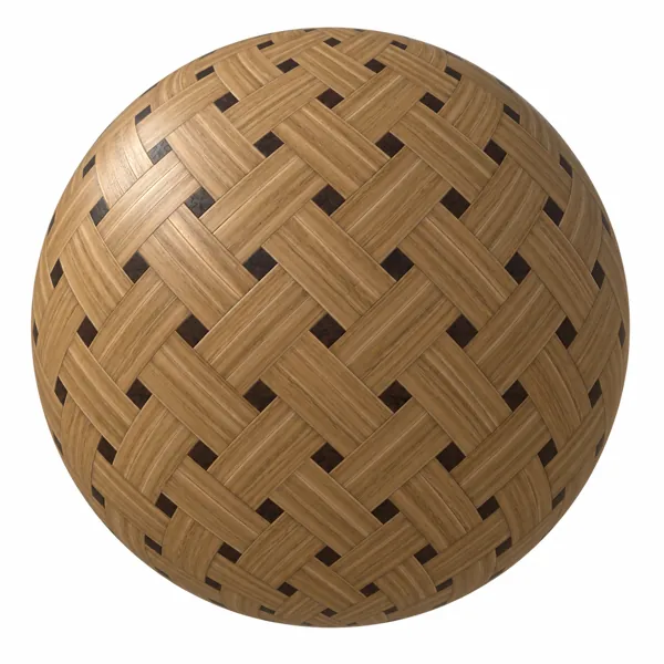 Warm Golden Oak Basket Weave Dark Inlay Parquet Texture