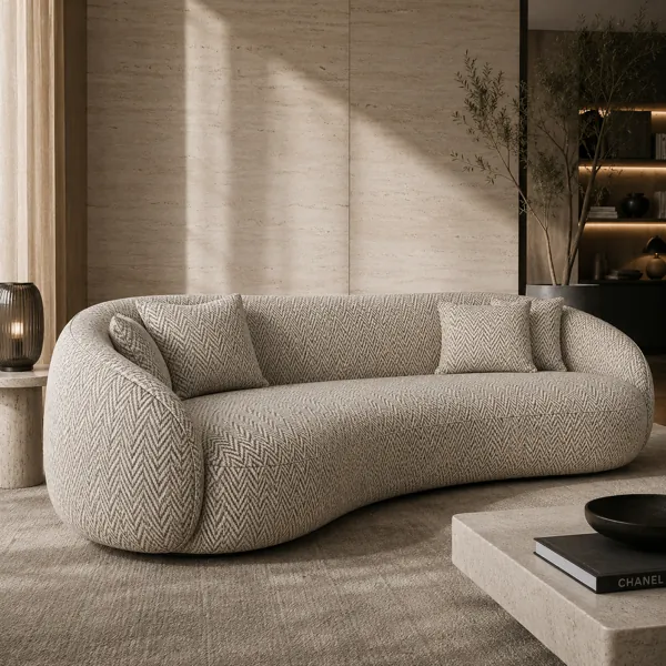 Beige Brown Fabric Texture – Soft Herringbone Weave back