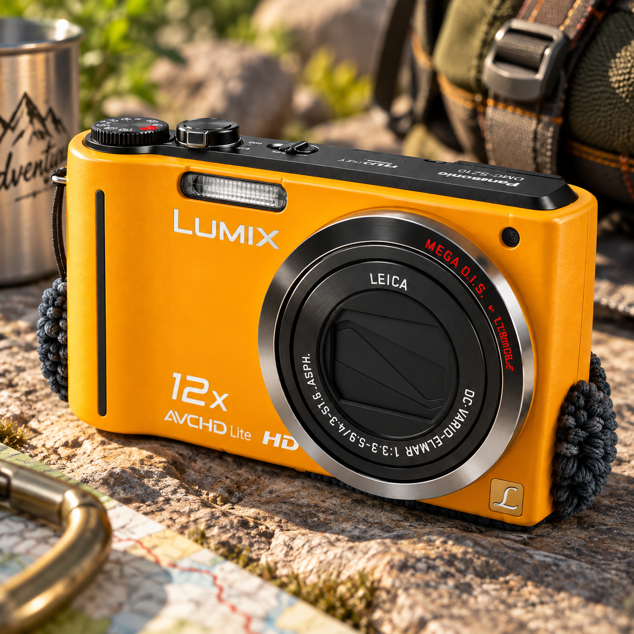 Orange Compact Digital Camera 3D Model 4