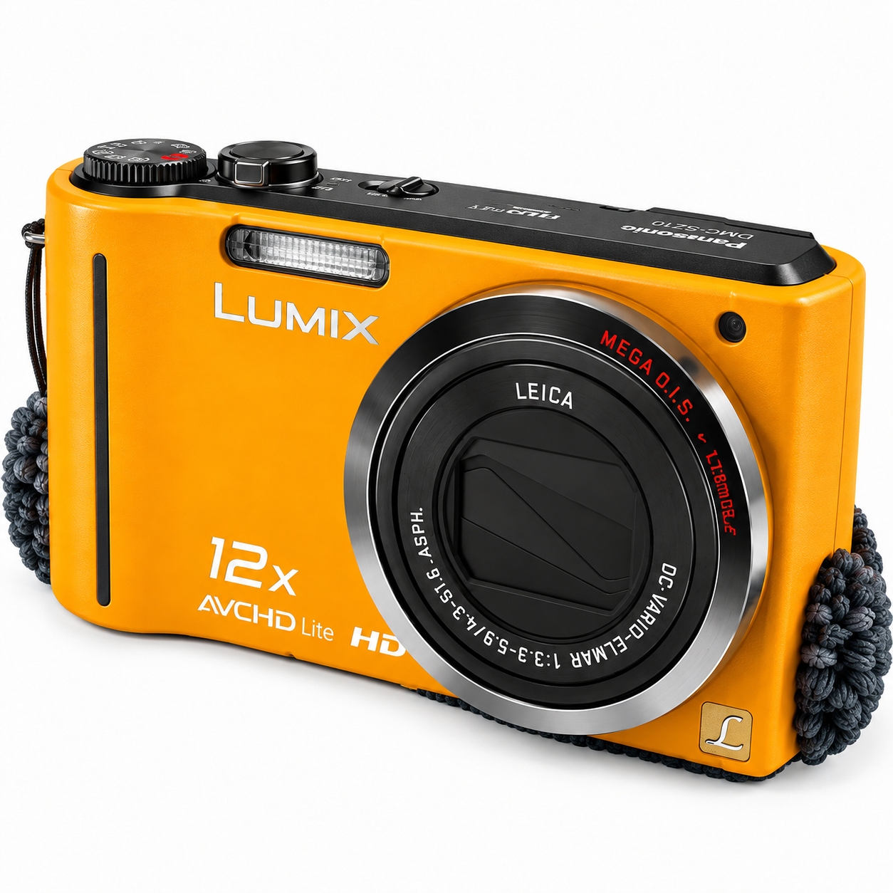 Orange Compact Digital Camera 3D Model 3