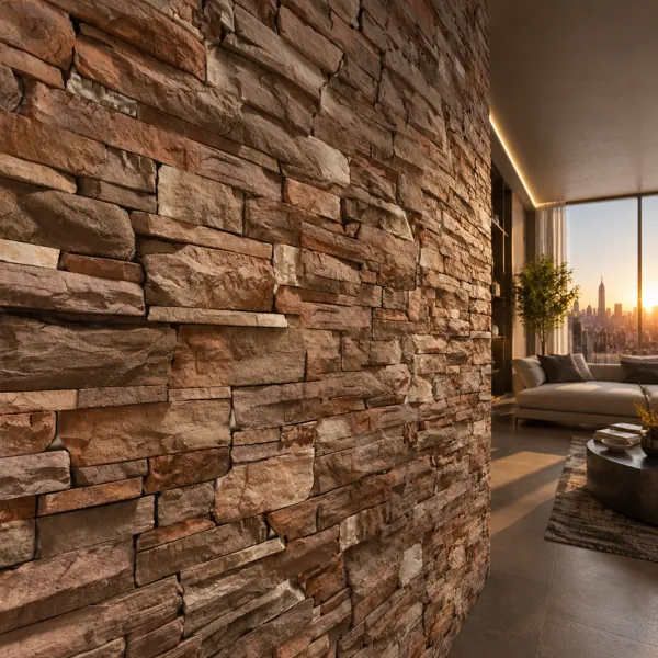 Warm Rust Stacked Stone Texture – Layered Split Faces Texture back