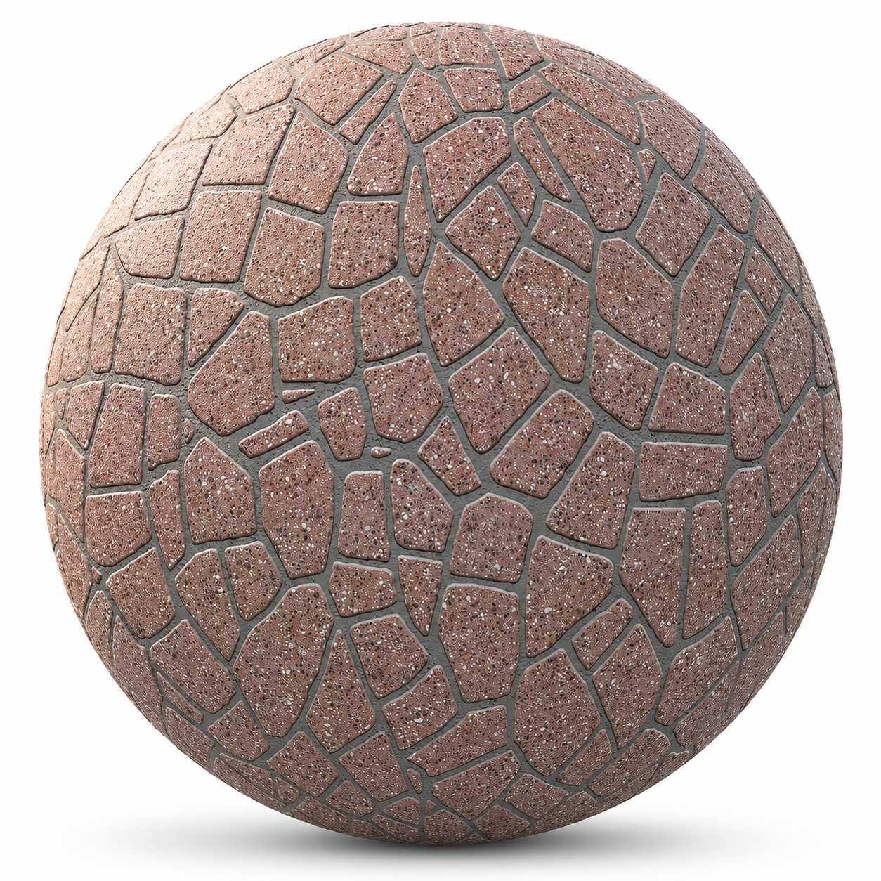 Terracotta Stone Mosaic Texture – Dark Gray Grout Texture 1