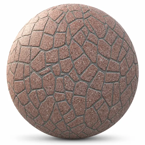 Terracotta Stone Mosaic Texture – Dark Gray Grout Texture