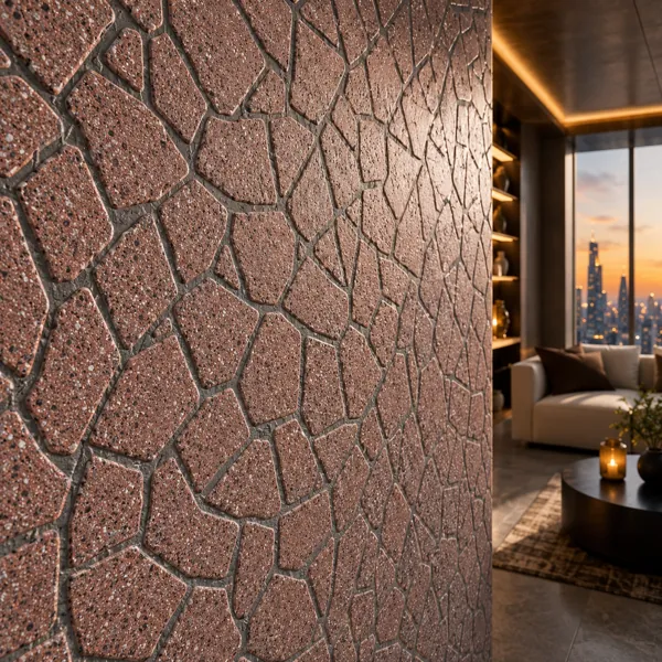 Terracotta Stone Mosaic Texture – Dark Gray Grout Texture back