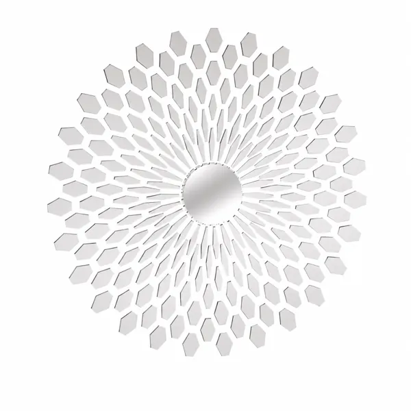 Round Wall Mirror – Faceted Geometric Sunburst