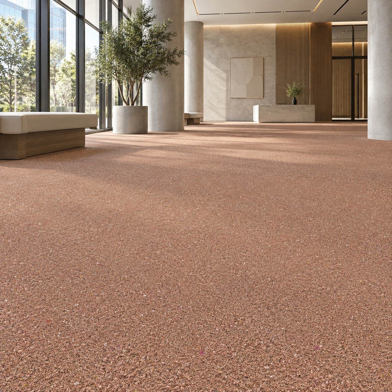 Warm Terracotta Speckled Low-Pile Carpet Texture 2