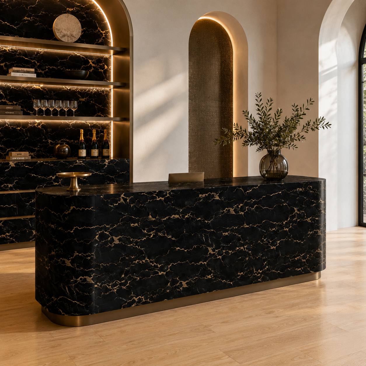 Black Gold Veined Marble Texture 2
