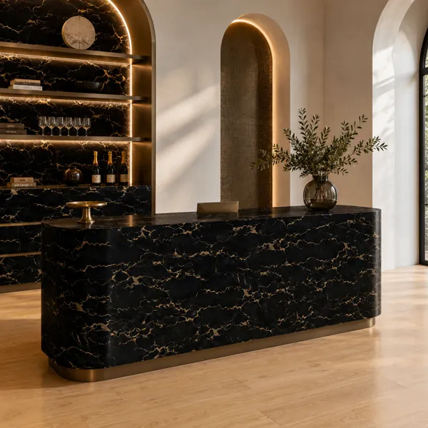 Black Gold Veined Marble Texture back