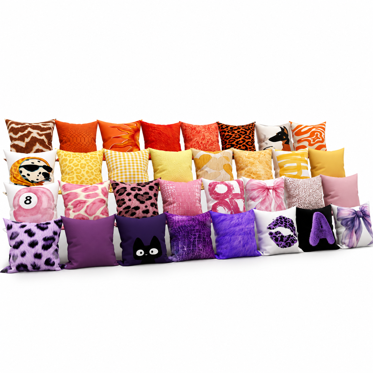Colorful Eclectic Patterned Pillow Collection 3D Model 1