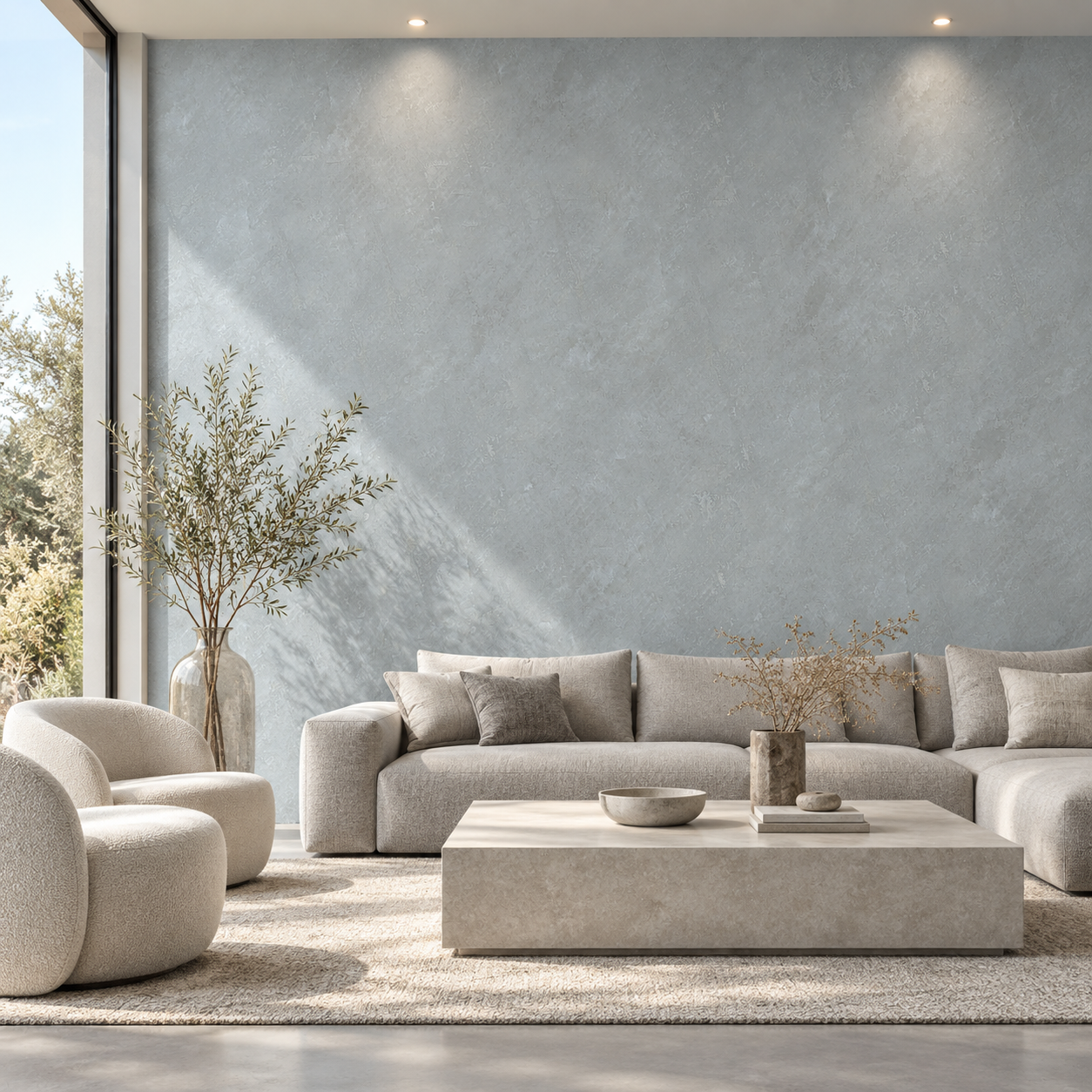 Pale Blue Gray Clouded Plaster Texture 2