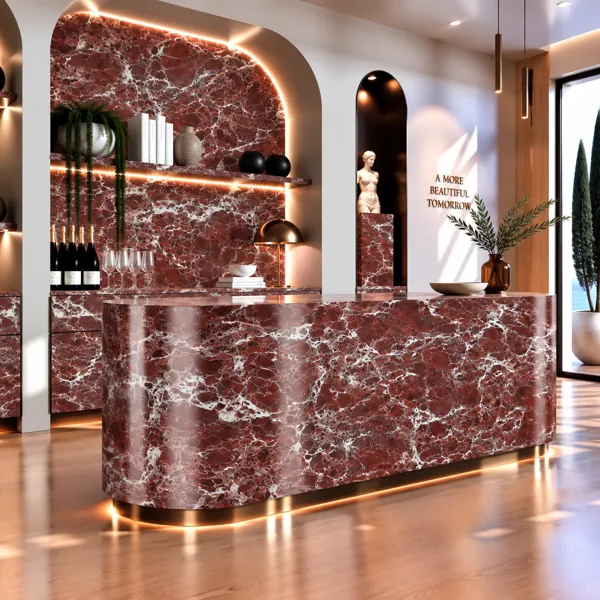Deep Burgundy Brecciated White Vein Marble Texture back