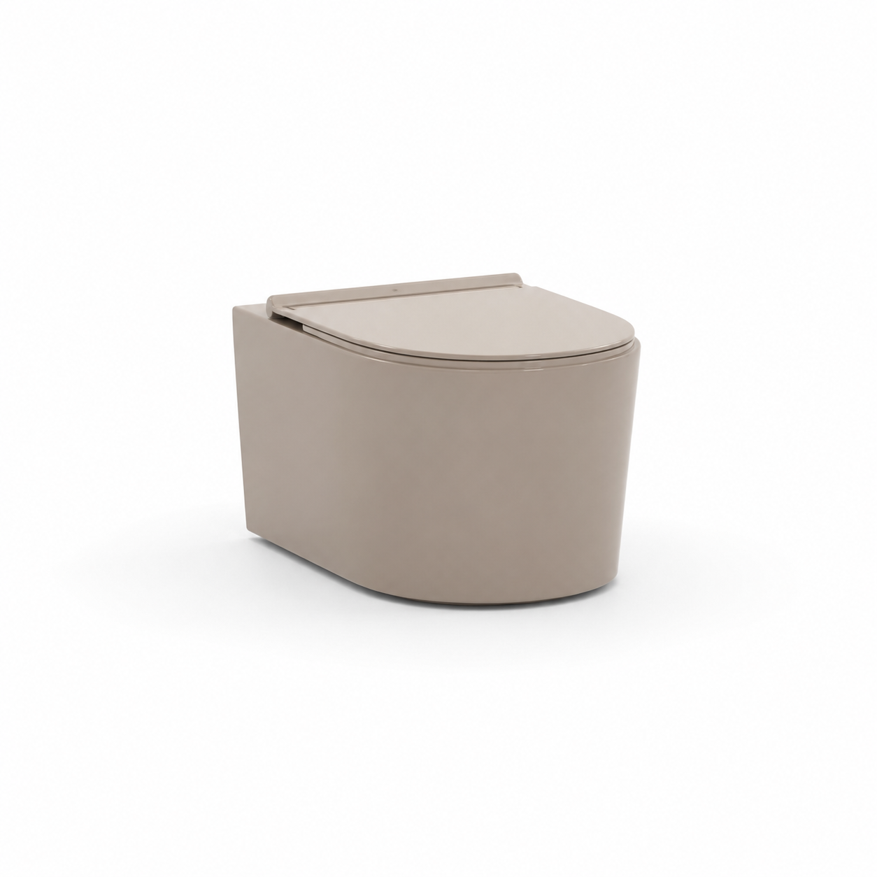 Warm Beige Toilet – Rounded Compact Profile 3D Model