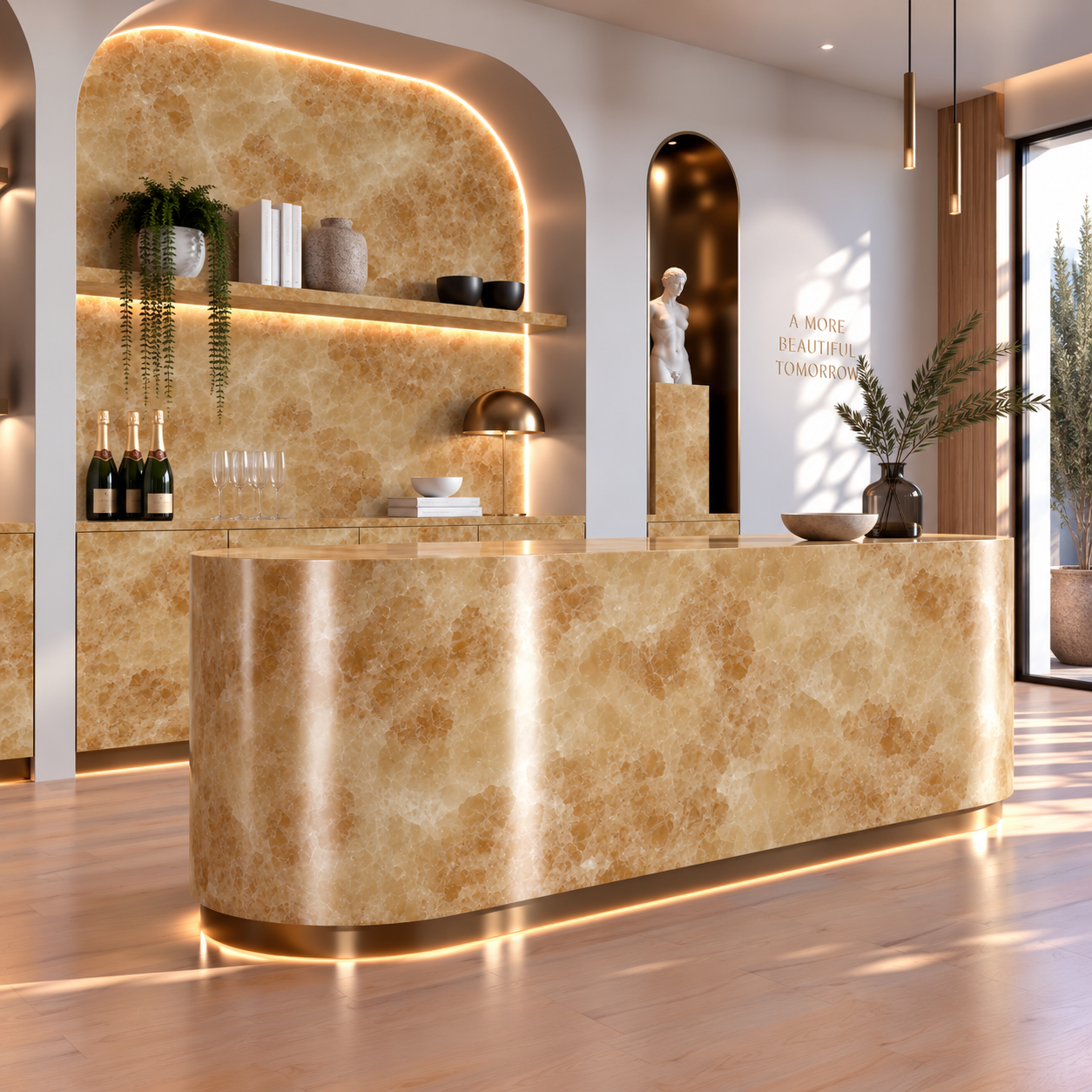 Honey Amber Crystalline Cloud Marble Texture 2