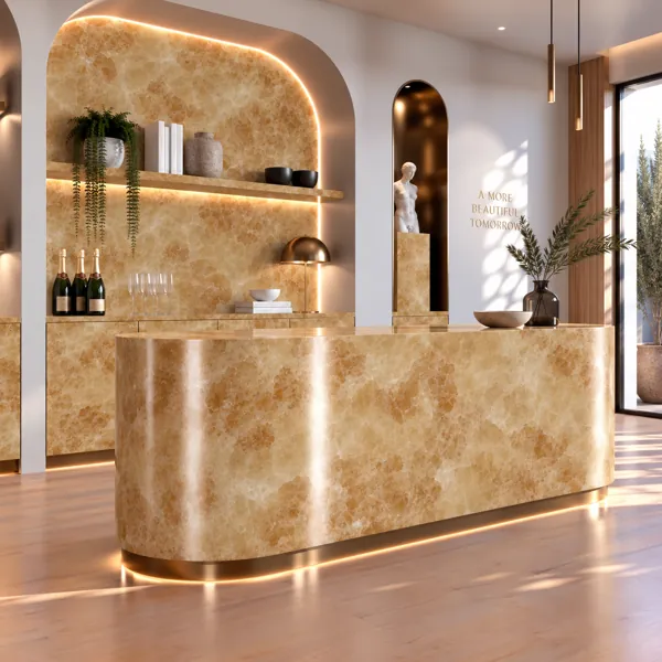 Honey Amber Crystalline Cloud Marble Texture back