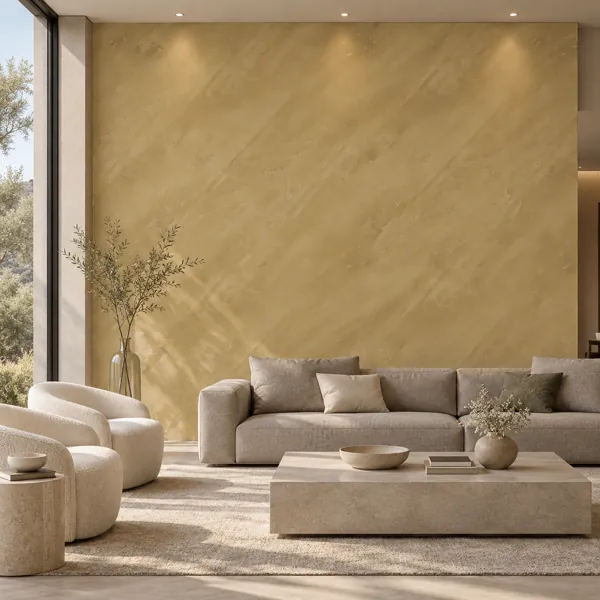 Warm Ochre Diagonal Trowel Plaster Texture back