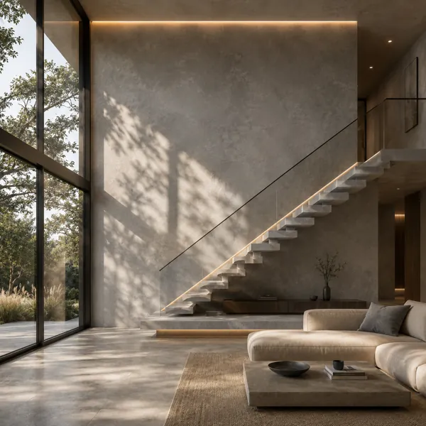 Cool Light Gray Mottled Concrete Texture back