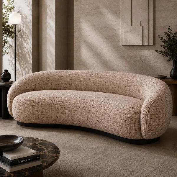 Natural Beige Linen Look Woven Fabric Texture back