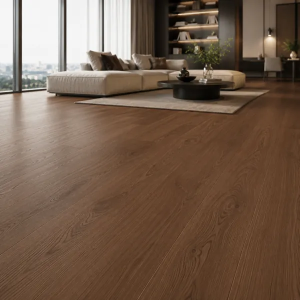 Deep Walnut-Brown Fine Grain Wood Parquet back