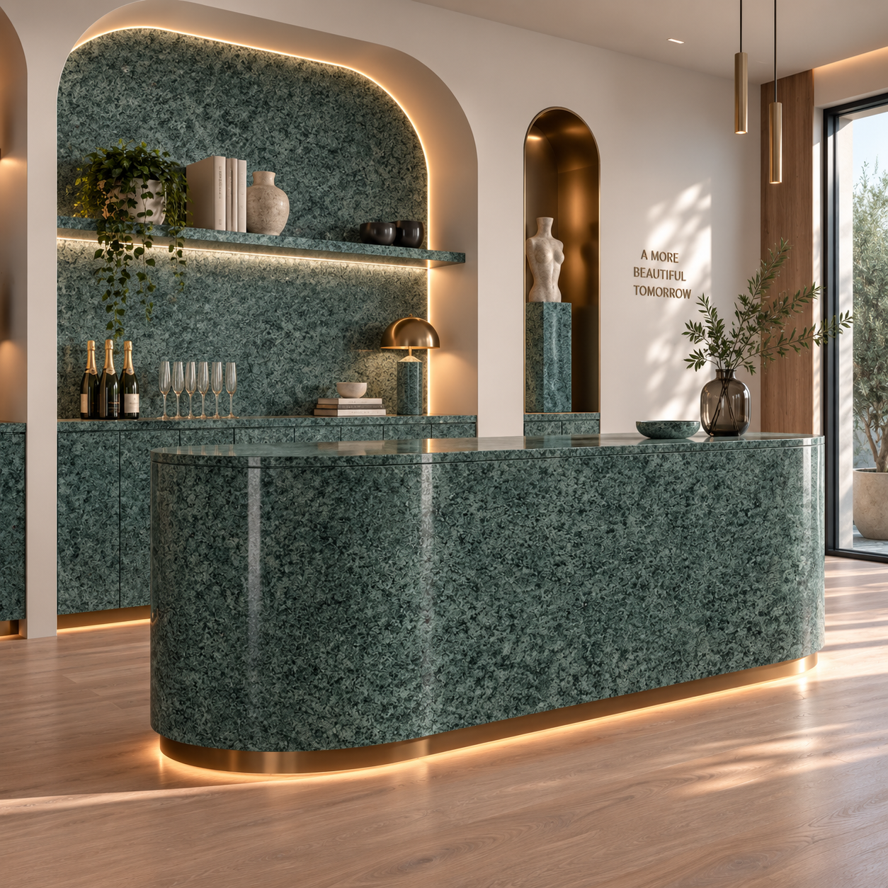 Deep Forest Green Fine Grain Marble Texture 2