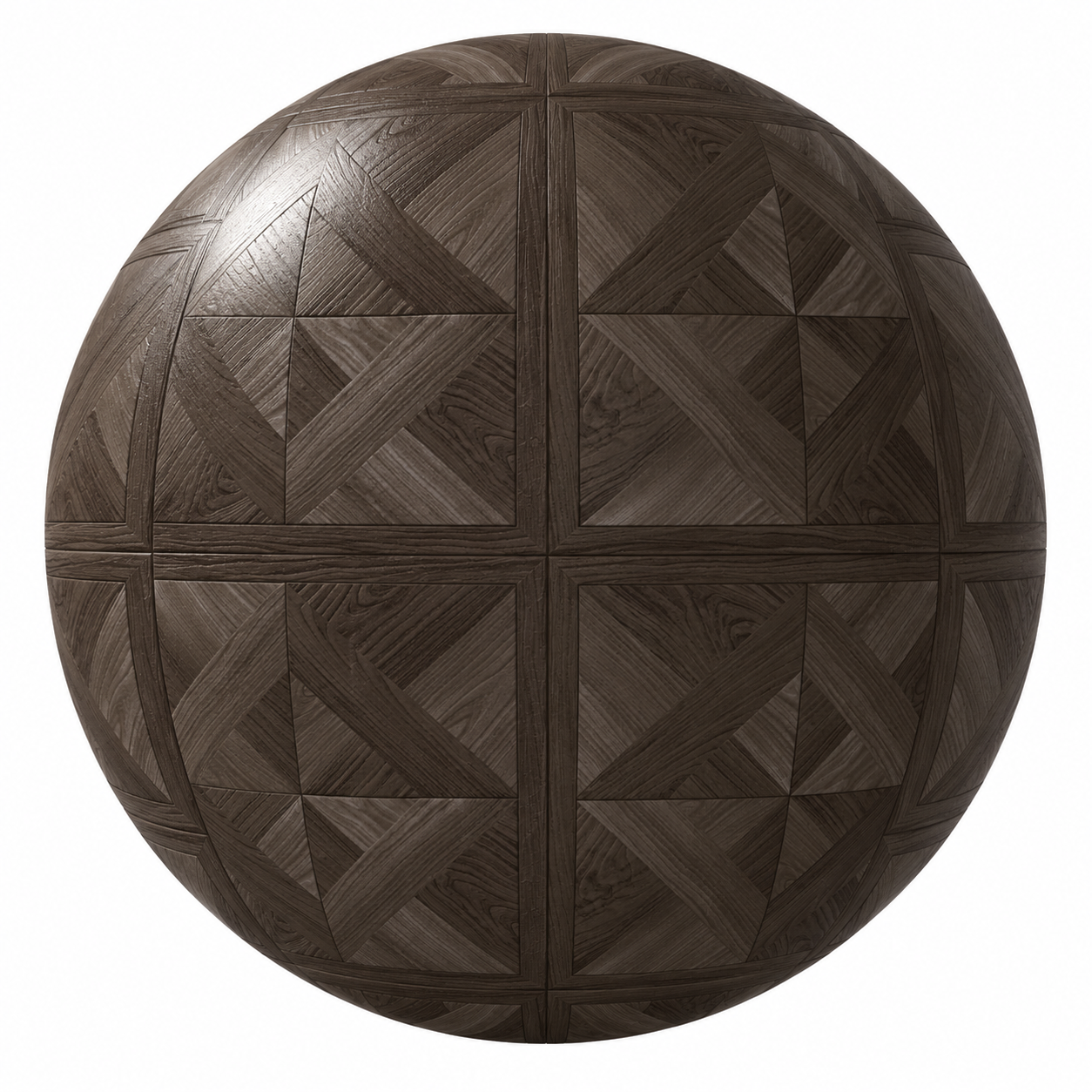 Dark Walnut Framed Geometric Parquet Texture 1