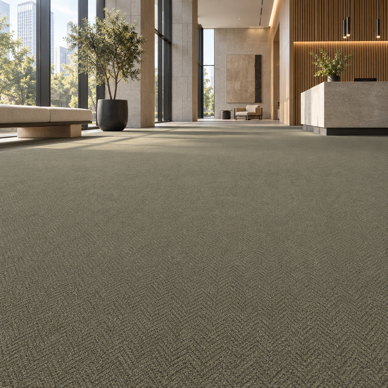 Muted Olive Micro Herringbone Carpet Texture 2
