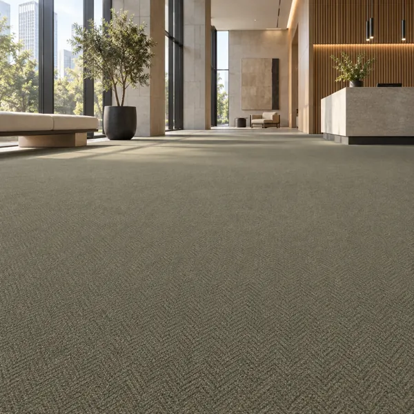 Muted Olive Micro Herringbone Carpet Texture back