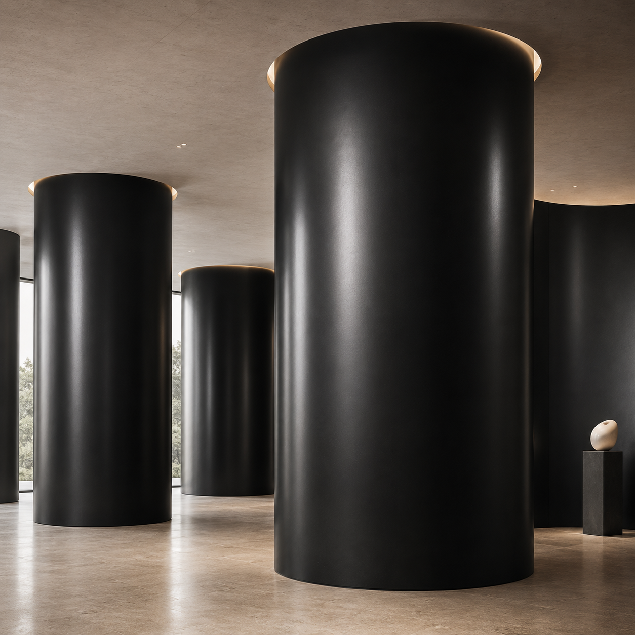 Glossy Deep Black Painted Metal Texture 2