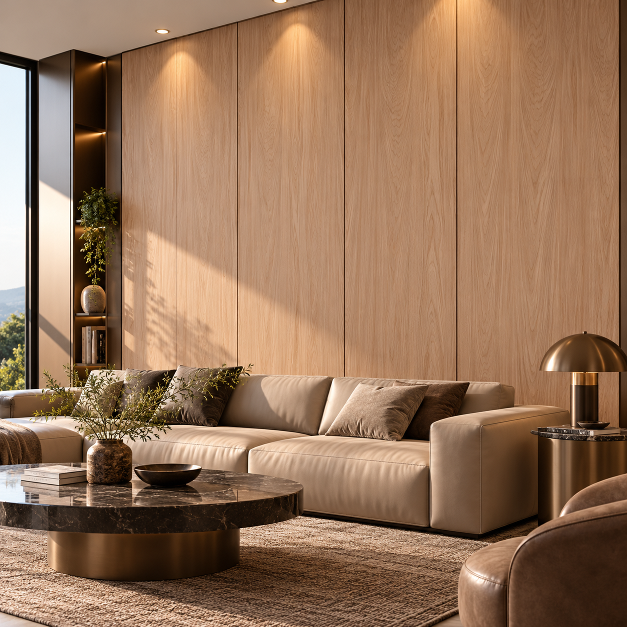 Warm Peach Beige Fine Grain Wood Texture 2