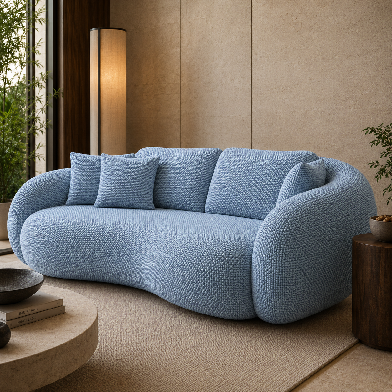 Pale Sky Blue Fabric Texture – Fine Basket Weave 2