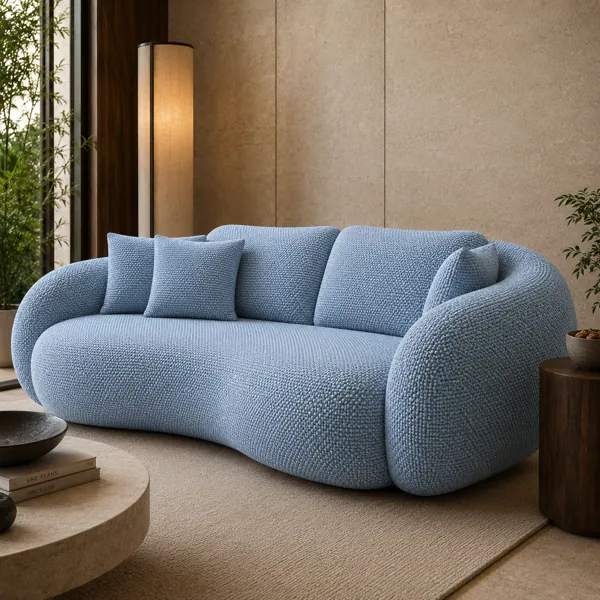 Pale Sky Blue Fabric Texture – Fine Basket Weave back
