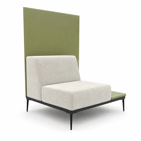 Ivory Lounge Chair – Tall Olive Privacy Panel 3D Model