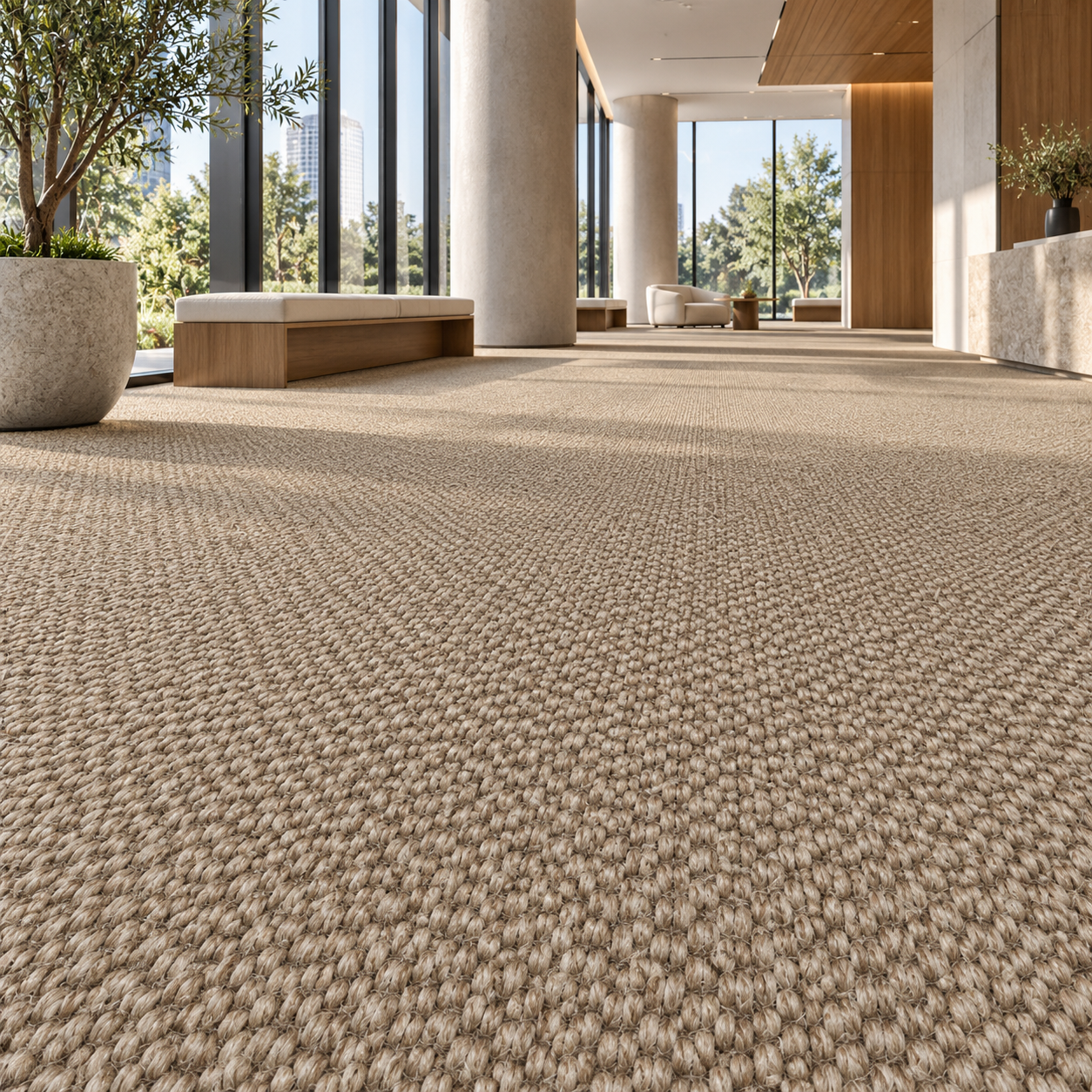 Natural Taupe Dense Loop Weave Carpet Texture 2