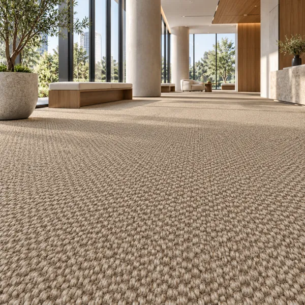 Natural Taupe Dense Loop Weave Carpet Texture back