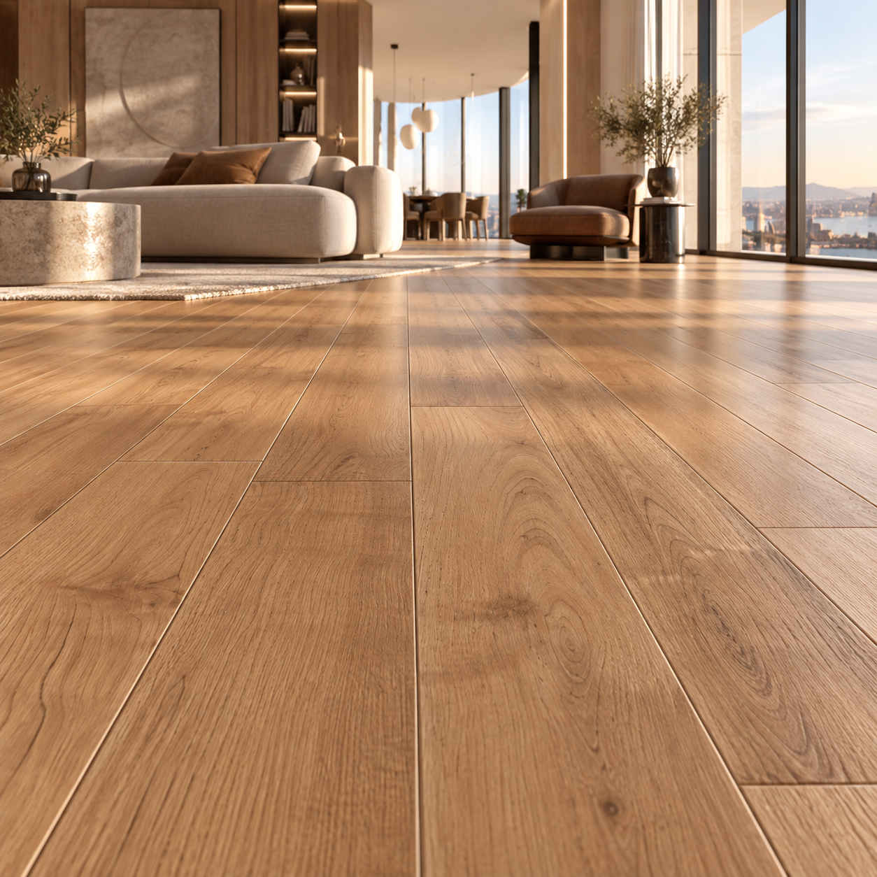 Warm Honey Straight Plank Oak Parquet Texture 2