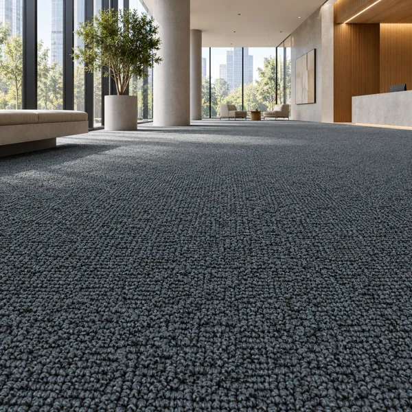 Blue Gray Dense Loop Pile Carpet Texture back