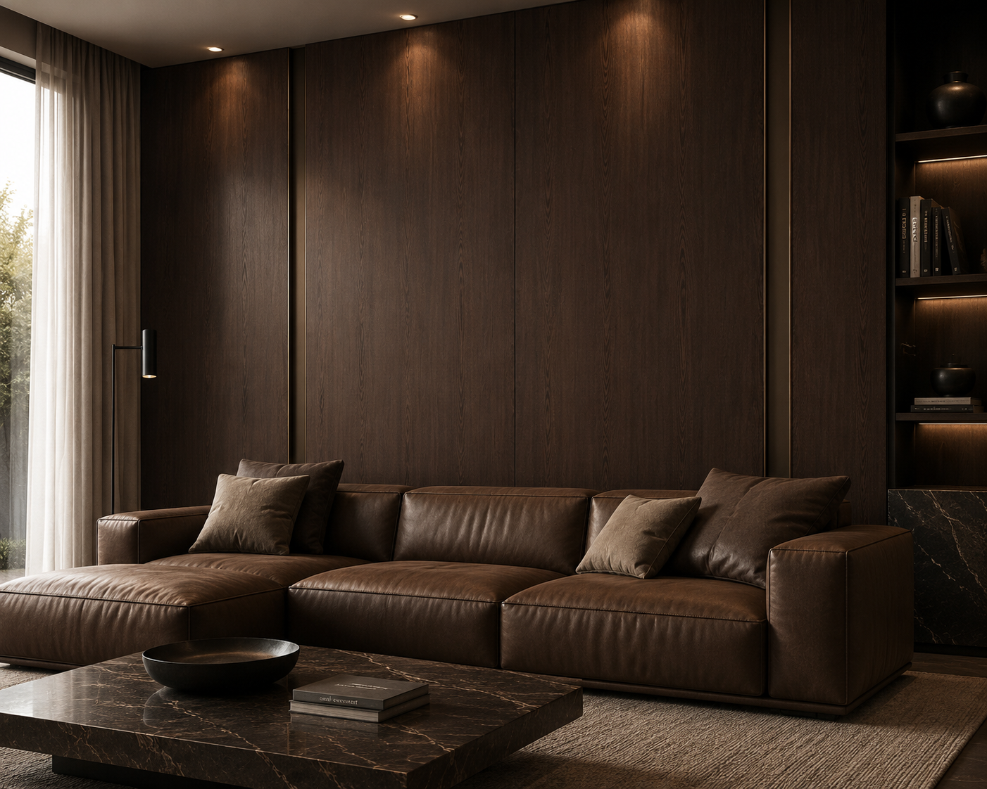 Elongated Cathedral Grain Dark Brown Wood Texture 2