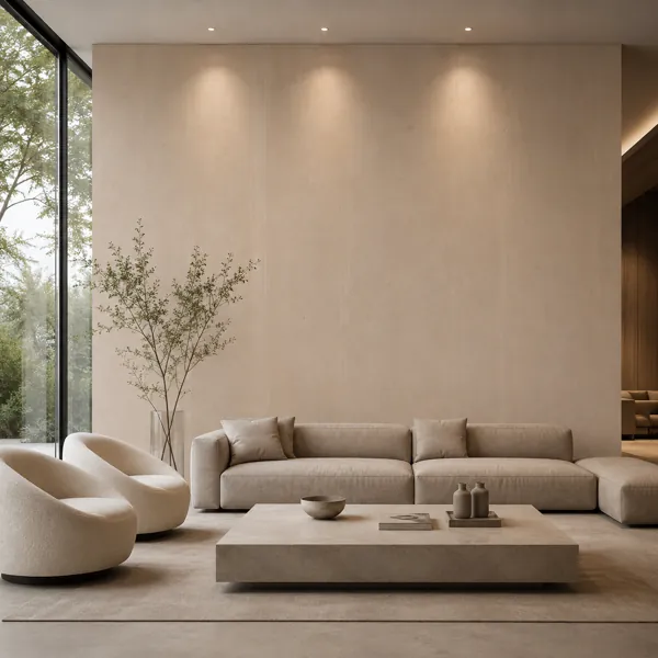 Warm Sand Vertical Brushed Plaster Texture back