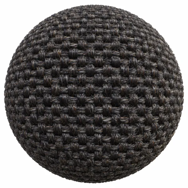 Deep Black Basket Weave Carpet Texture