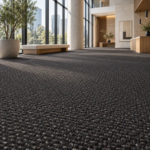 Deep Black Basket Weave Carpet Texture back