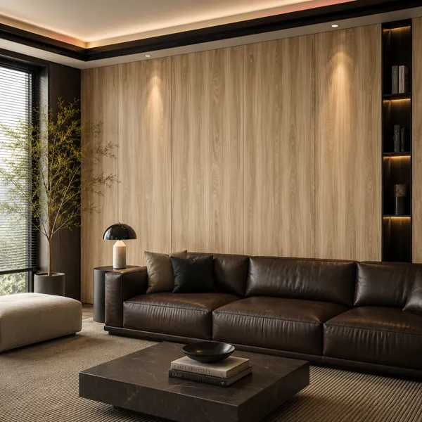 Layered Linear Grain Natural Oak Wood Texture back