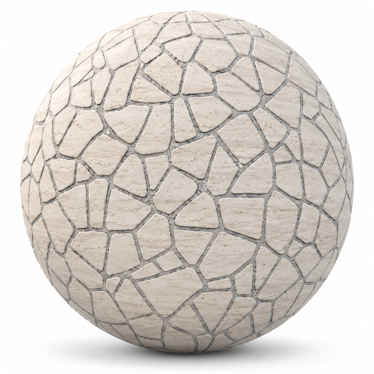 Ivory Stone Mosaic Texture – Irregular Gray Grout Texture 1