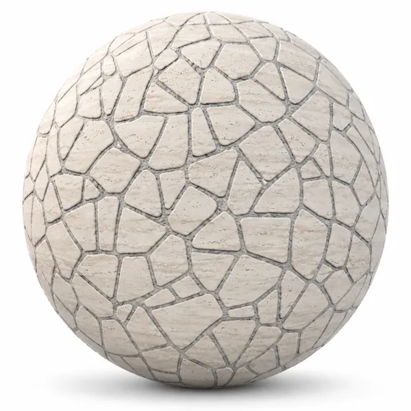 Ivory Stone Mosaic Texture – Irregular Gray Grout Texture